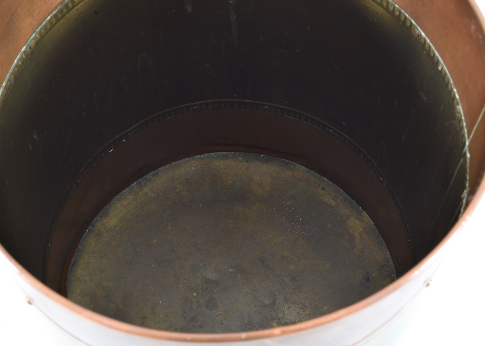 Large Riveted Copper and Brass Bucket