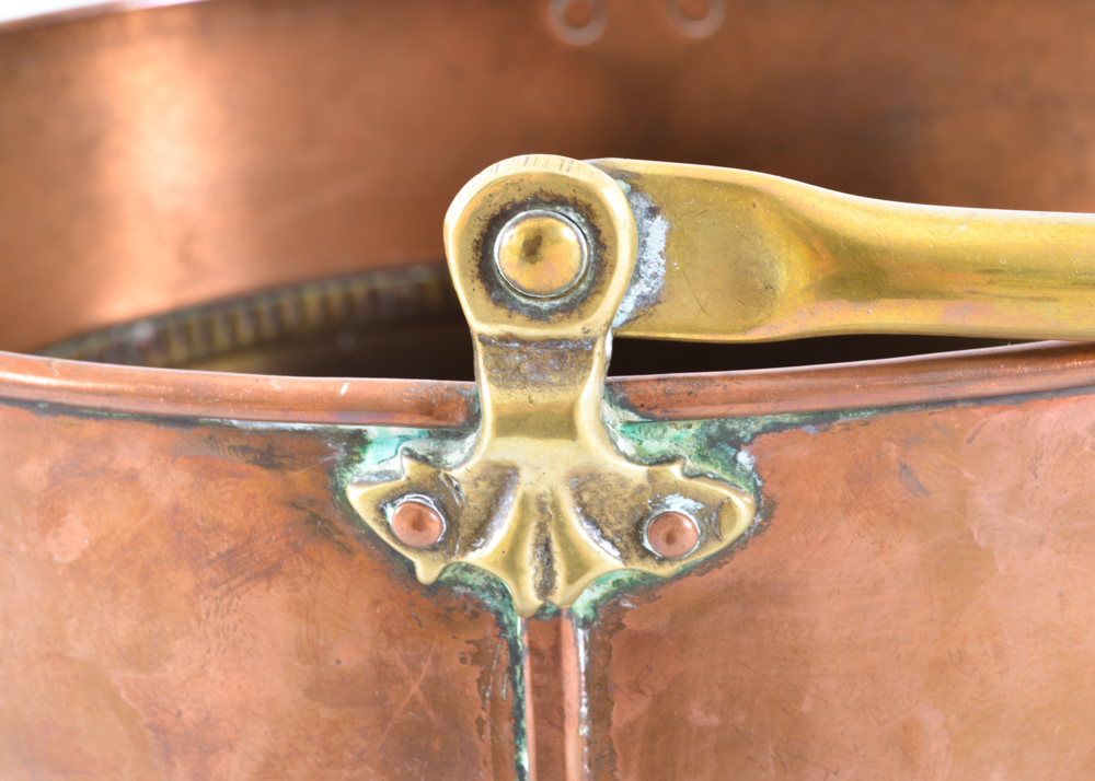 Large Riveted Copper and Brass Bucket