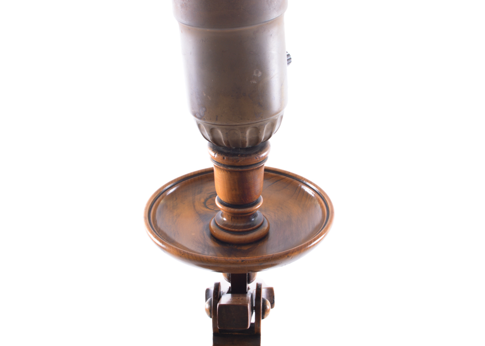 Adjustable Torchiere with Waffle Pattern Milk Glass Shade