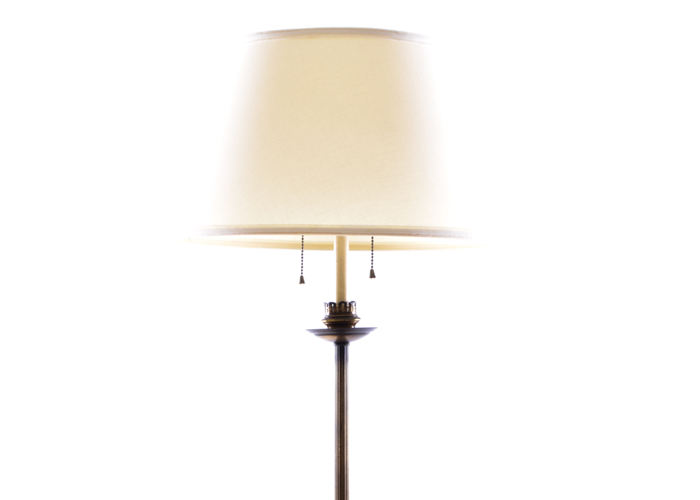 Frederick Cooper Brass and Wood Floor Lamp