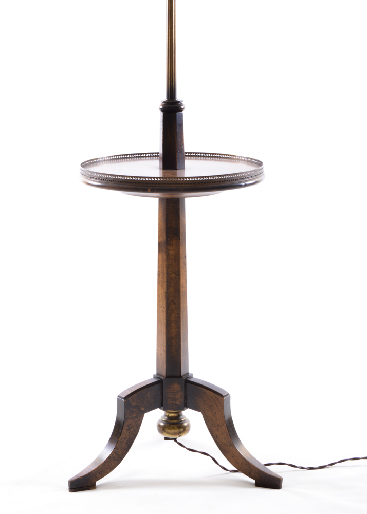 Frederick Cooper Brass and Wood Floor Lamp