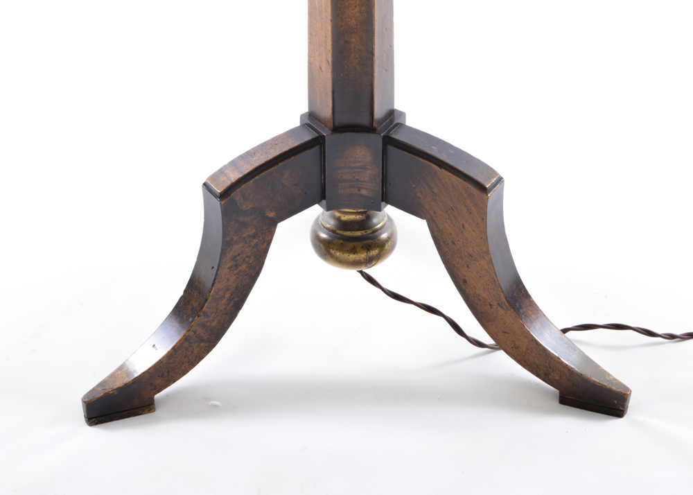 Frederick Cooper Brass and Wood Floor Lamp