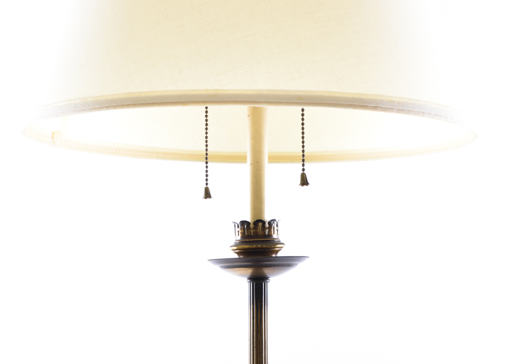 Frederick Cooper Brass and Wood Floor Lamp