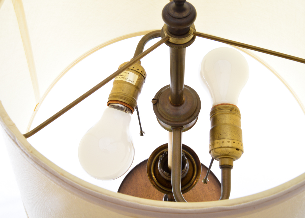 Frederick Cooper Brass and Wood Floor Lamp