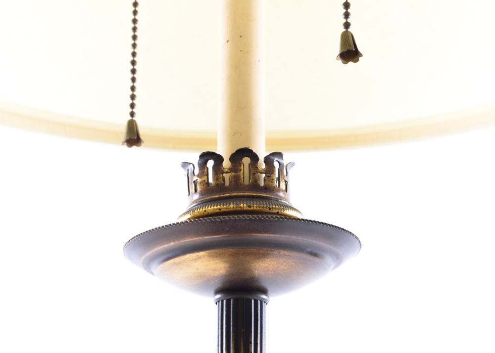 Frederick Cooper Brass and Wood Floor Lamp