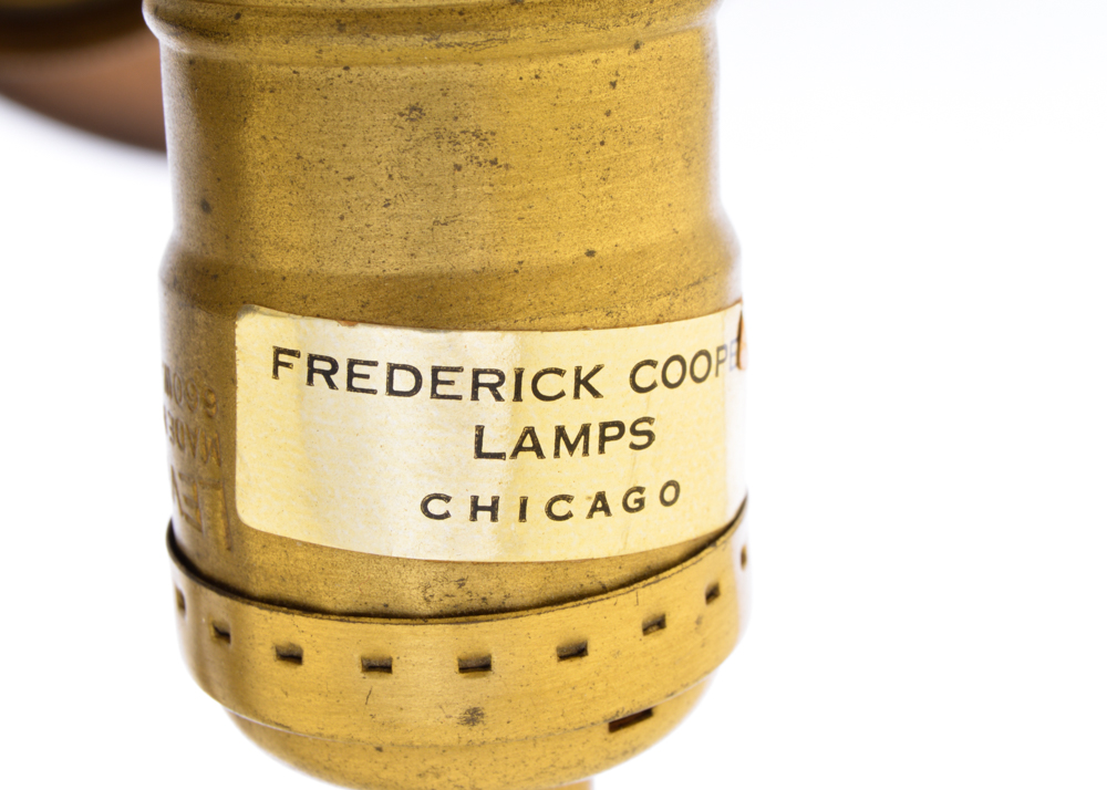 Frederick Cooper Brass and Wood Floor Lamp