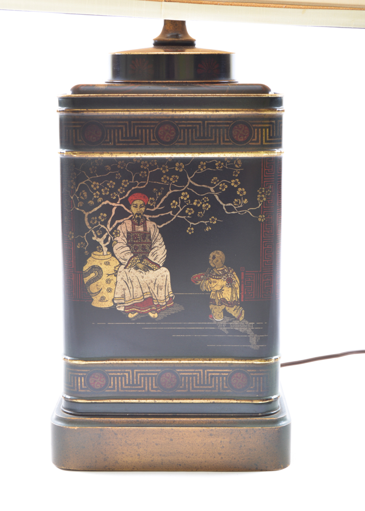 Square Asian Tea Tin Frederick Cooper Table Lamp