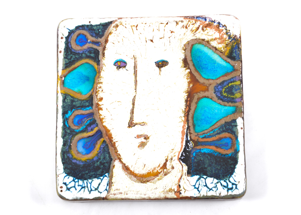 Postmodern Querubim Lapa Ceramic Art Tile Piece