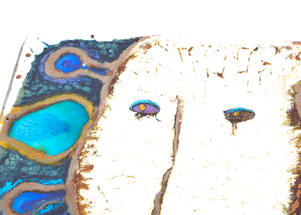 Postmodern Querubim Lapa Ceramic Art Tile Piece