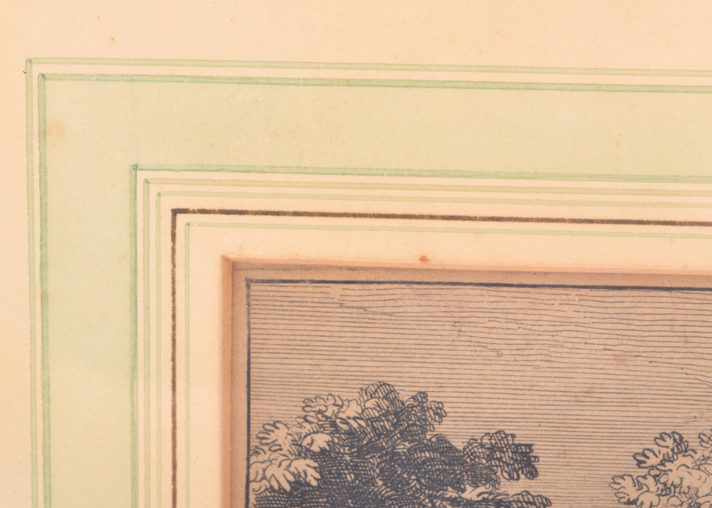 "Fontaine de Flore" Framed Lithograph Dated 1680