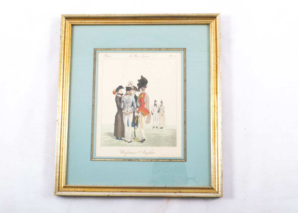 Antique Hand Colored Copperplate Etching "Le Bon Genre No. 70"