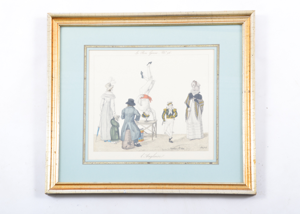 Antique Copperplate Engraving "Le Bon Genre No. 96"