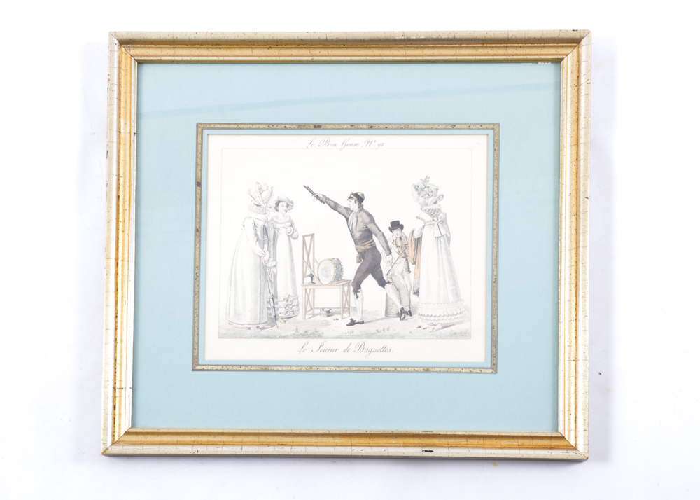 Antique Copperplate Etching "Le Bon Genre No. 92"