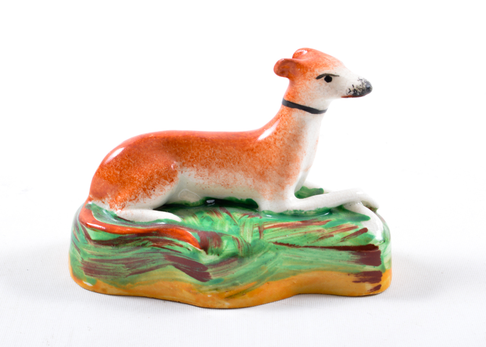 Staffordshire-Style Porcelain Dog Figurine