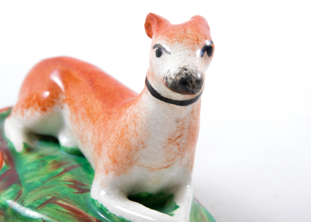 Staffordshire-Style Porcelain Dog Figurine
