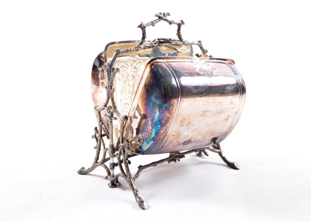 Antique Fenton Bros. Silver Plated Bread Warmer