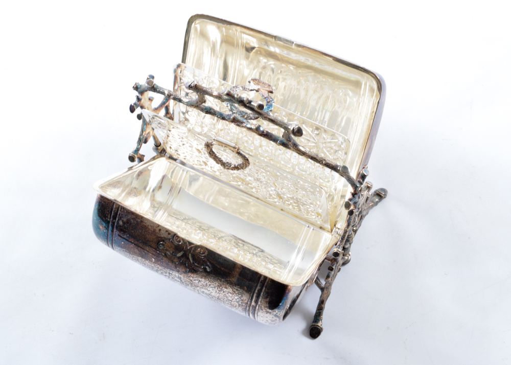 Antique Fenton Bros. Silver Plated Bread Warmer