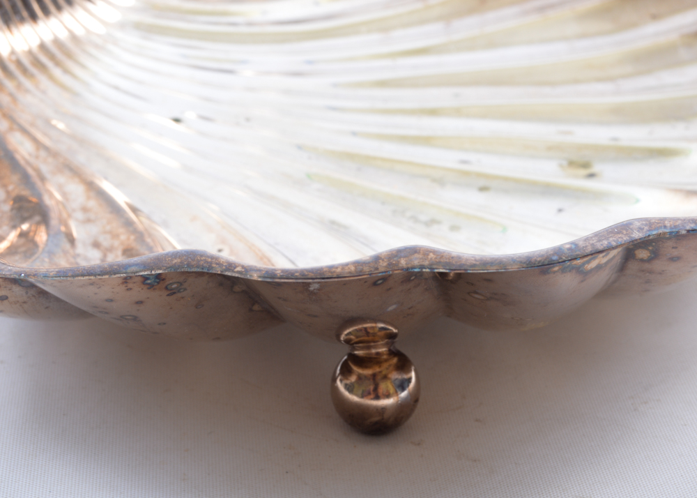 Silver Plated Shell Motif Serving Pieces