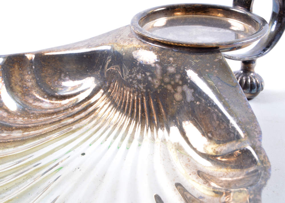 Silver Plated Shell Motif Serving Pieces