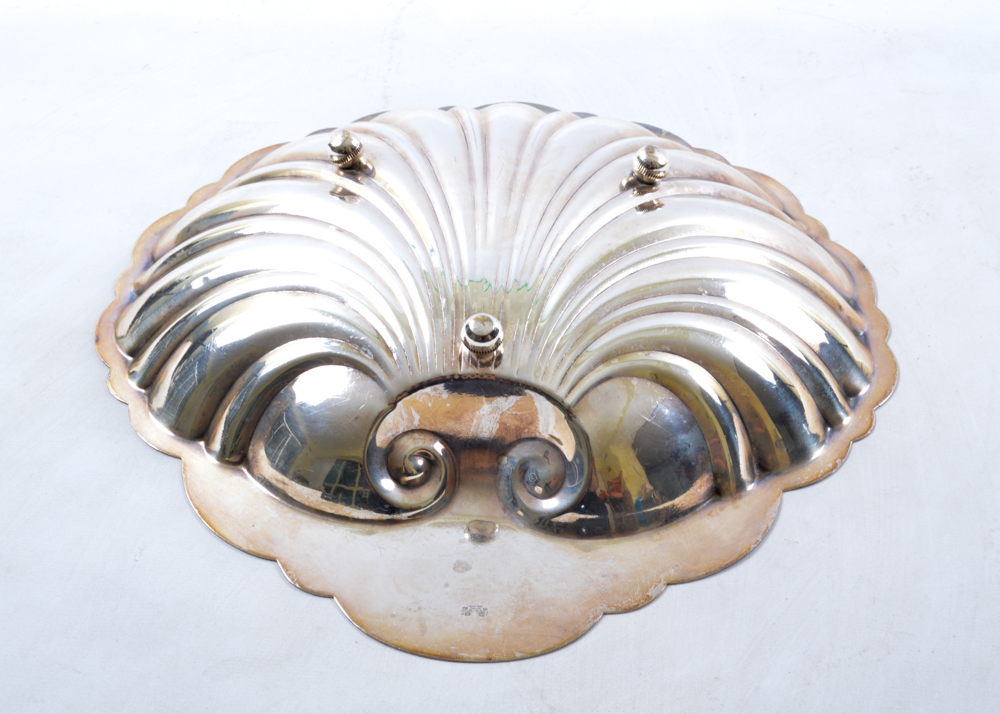 Silver Plated Shell Motif Serving Pieces