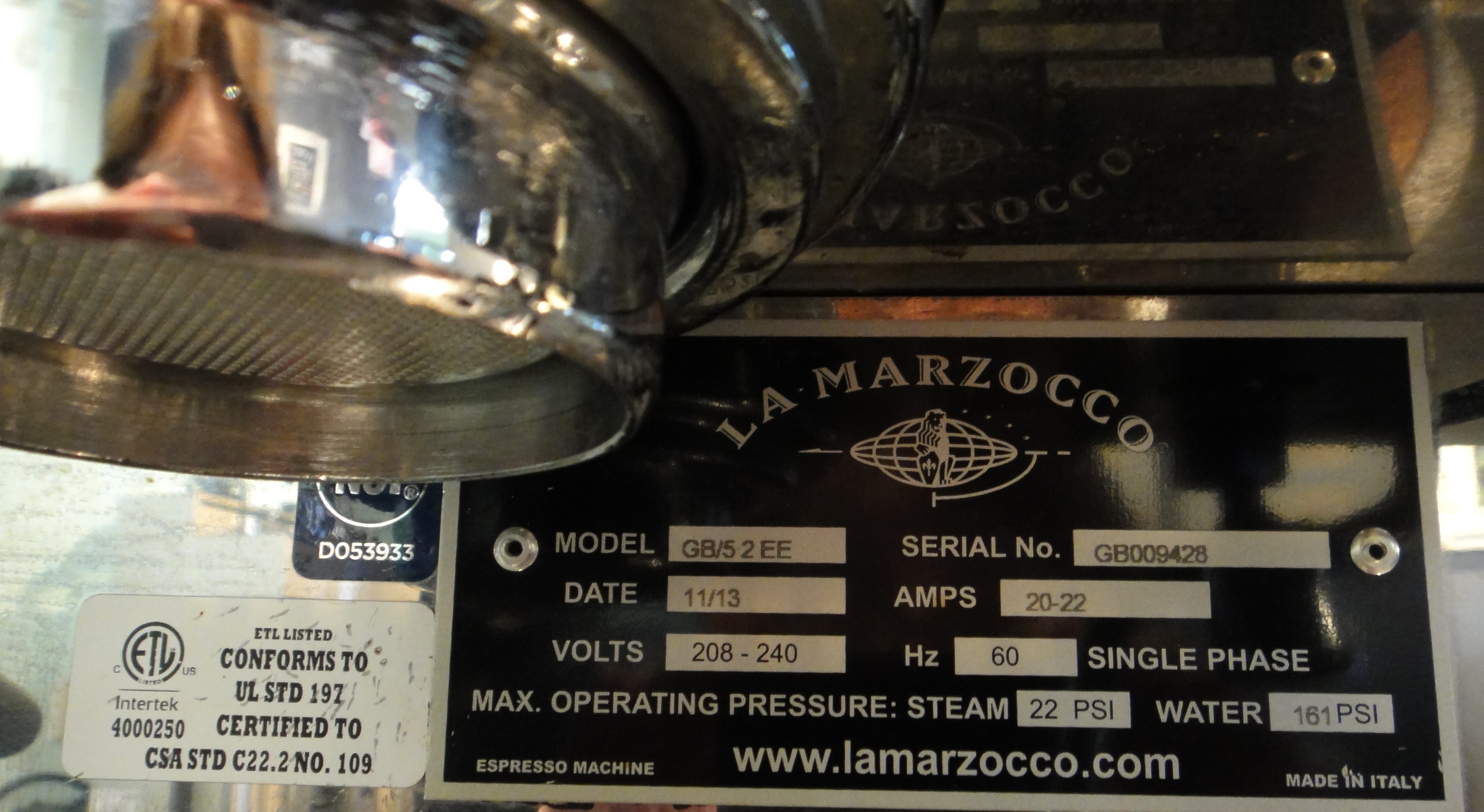 Custom Made LaMarzocco GB5 2 EE Espresso Machine