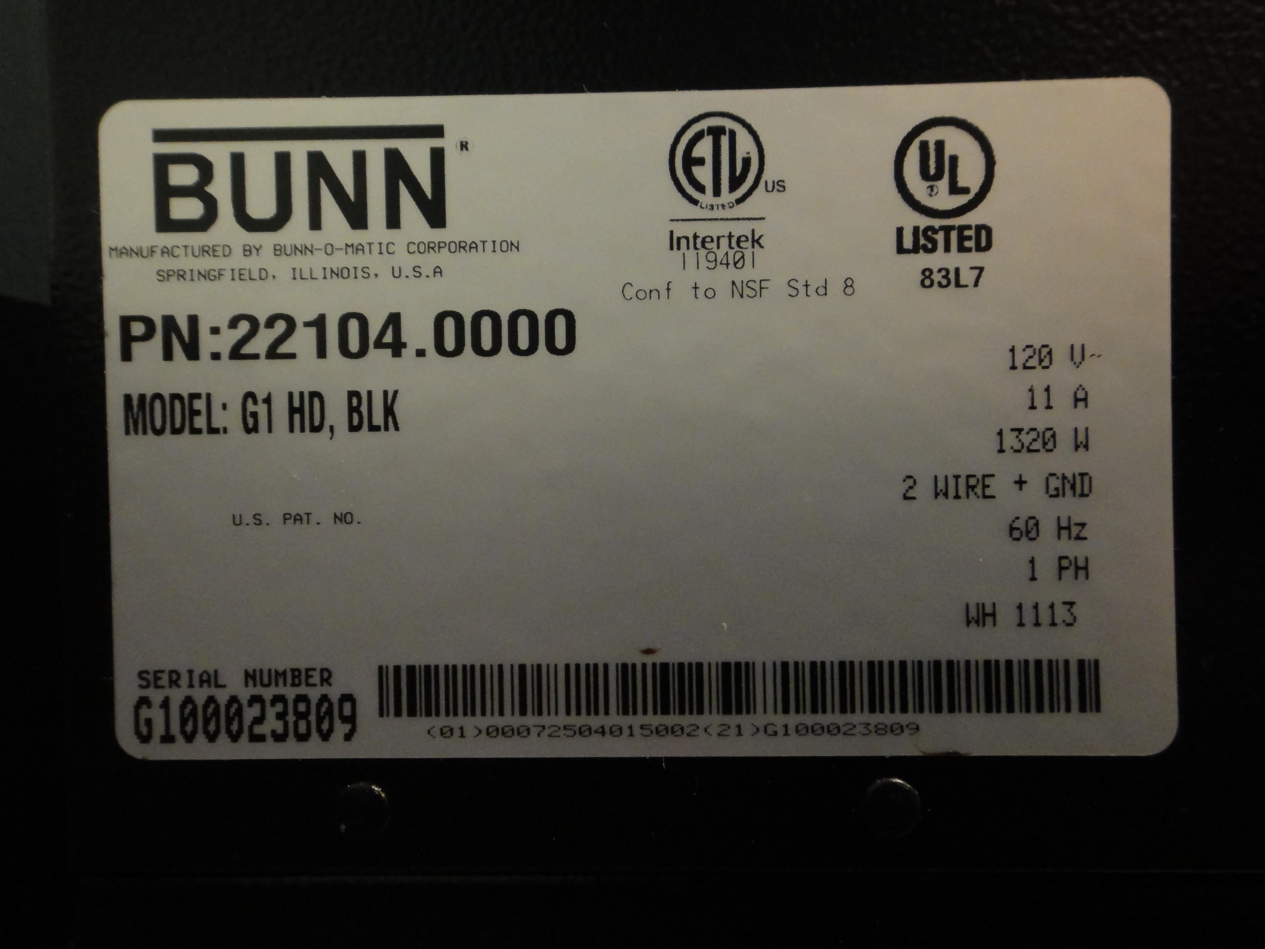 Bunn Coffee Mill