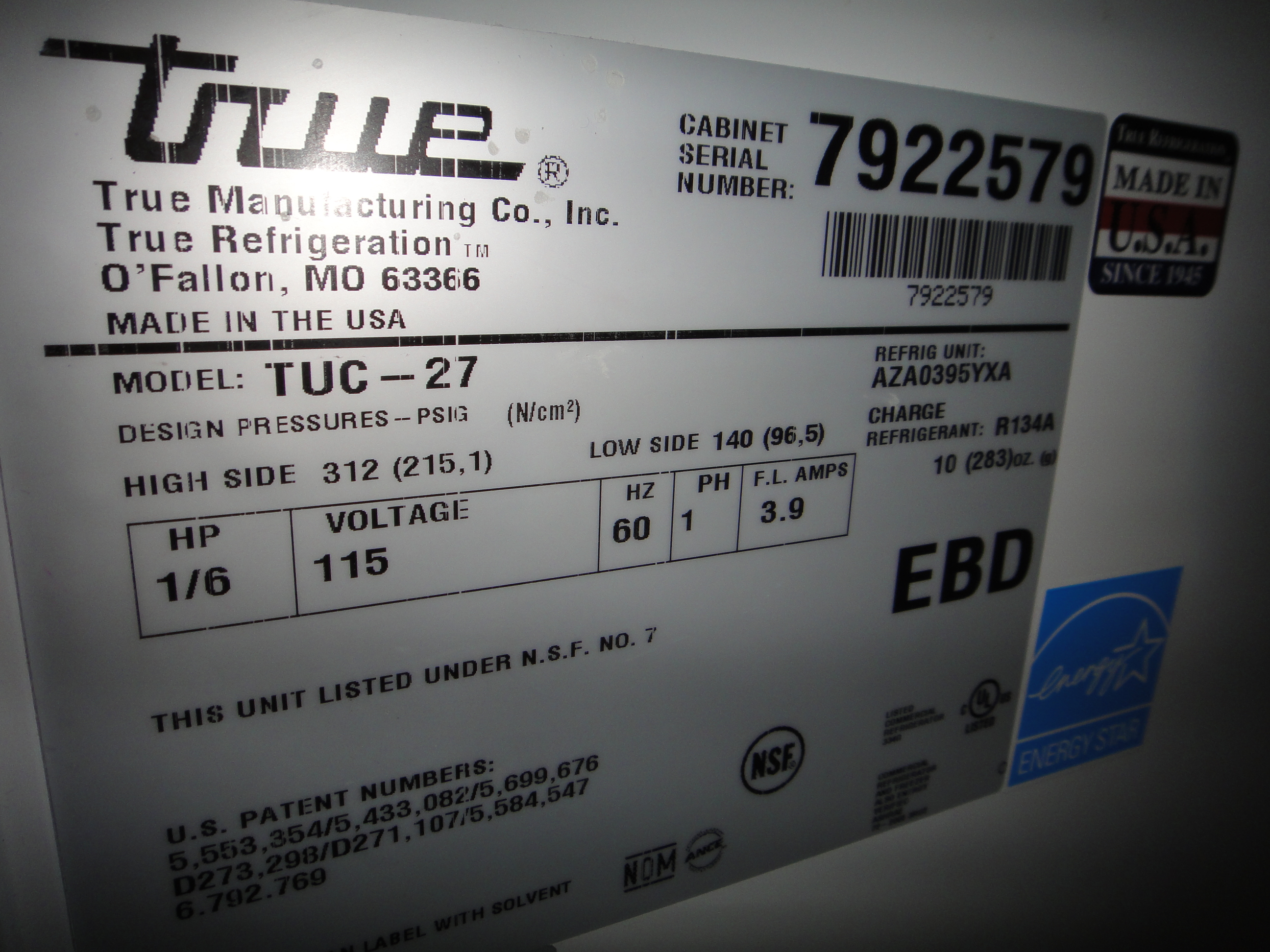 True Food Service Reach-in Undercounter Refrigerator