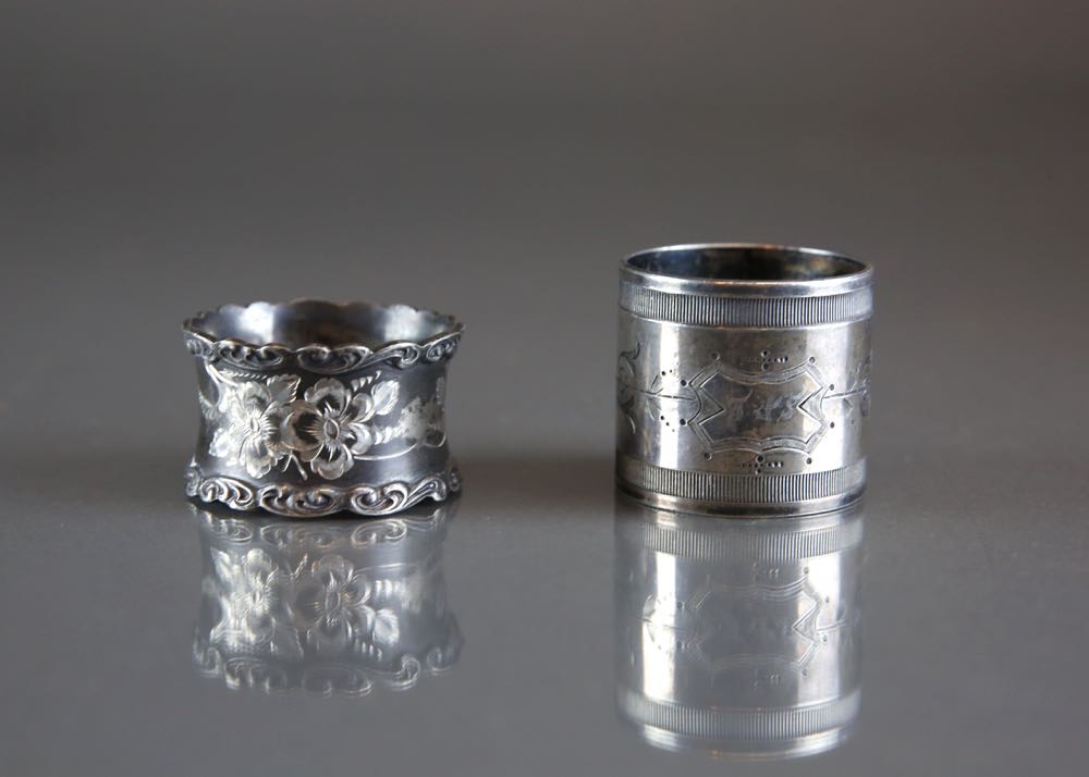 Two Antique Silver Plate Napkin Rings