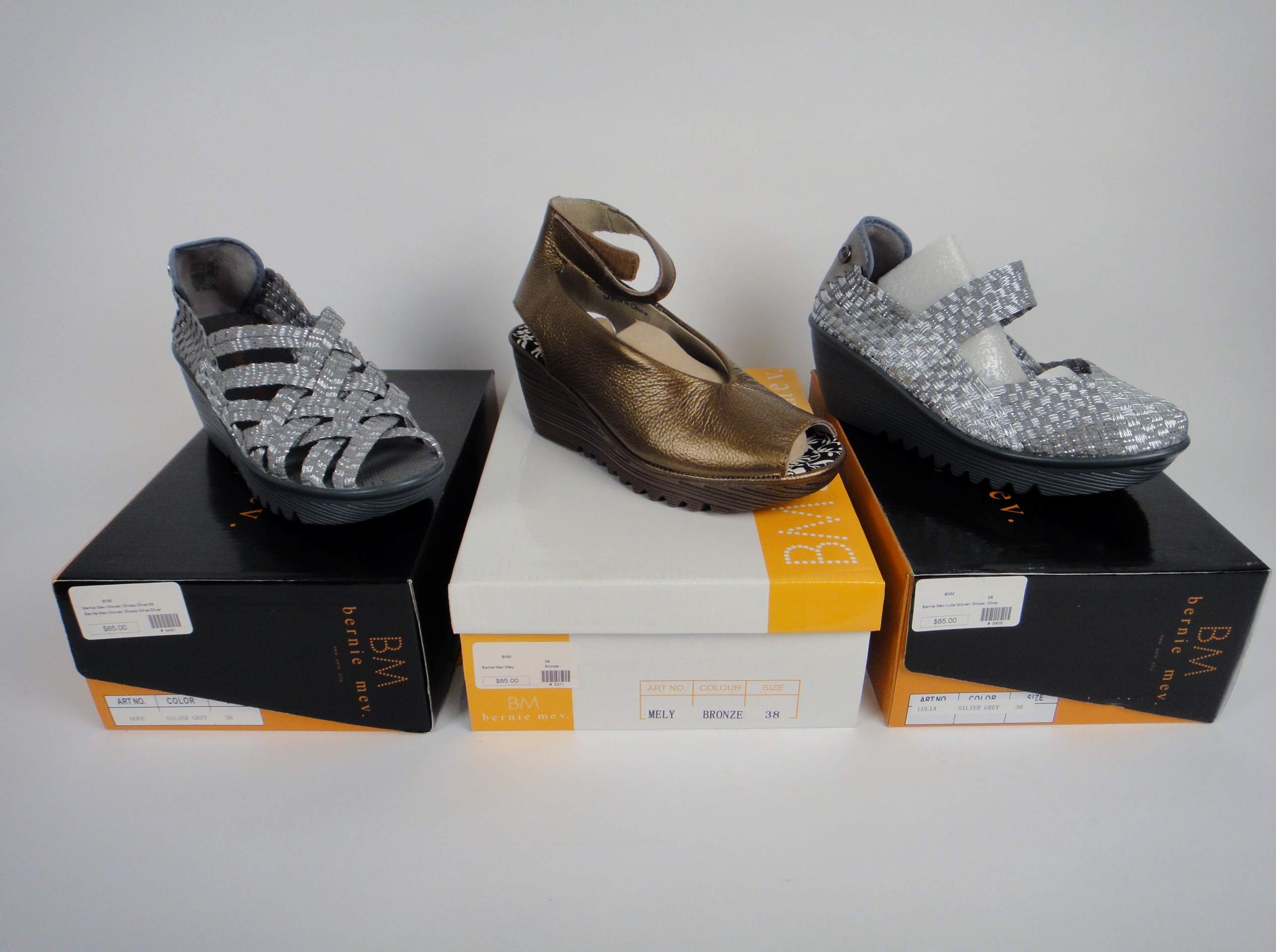 Three Pair of Lady's New Bernie Mev Shoes Size "7.5"