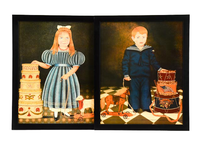 Pair of Paul Jamieson Folk Art Prints