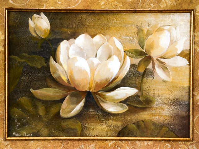 Offset Lithograph of Vivian Flasch Magnolia Painting