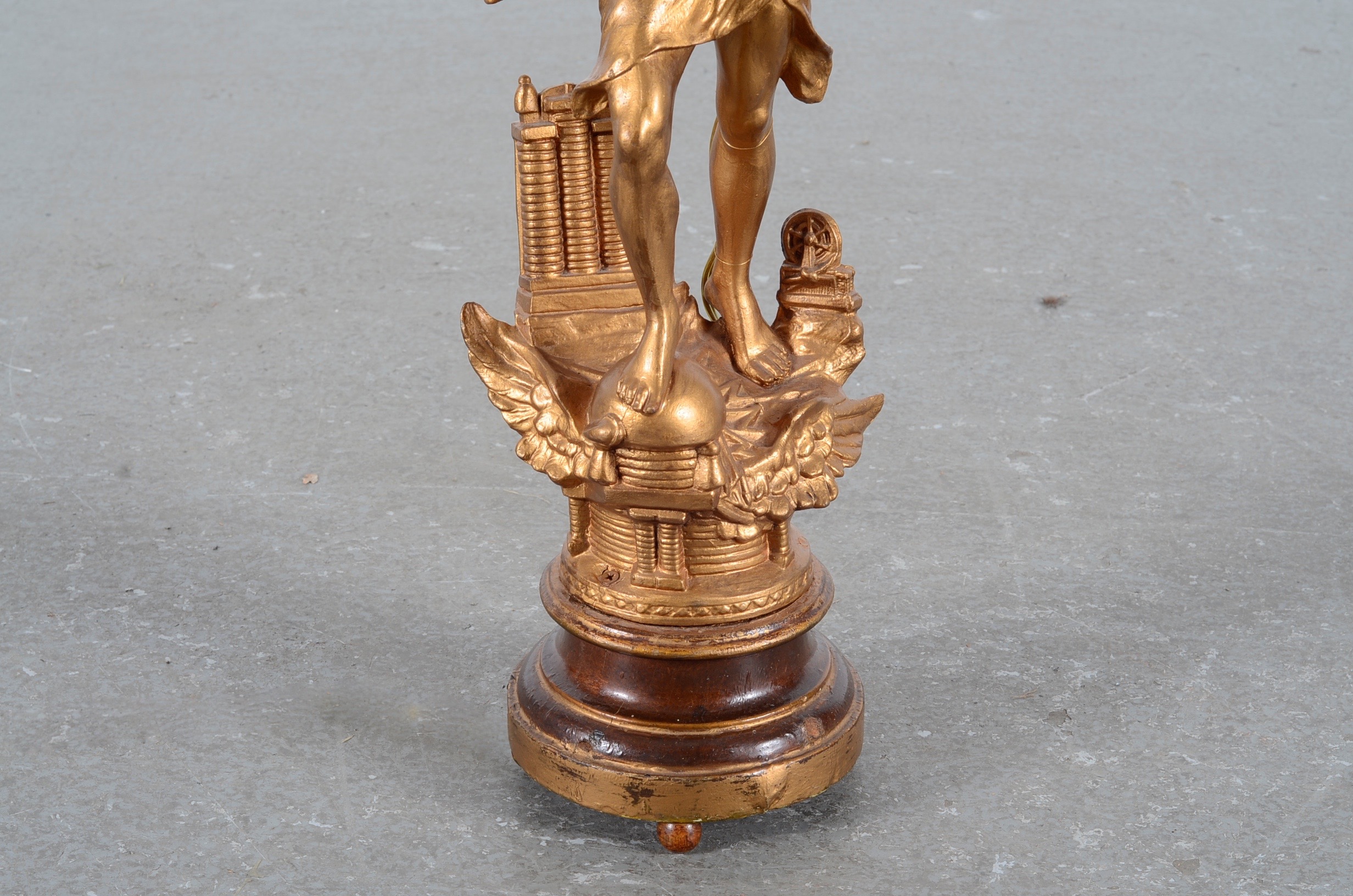 Neo-Grecian Figural Globe Lamp Statue