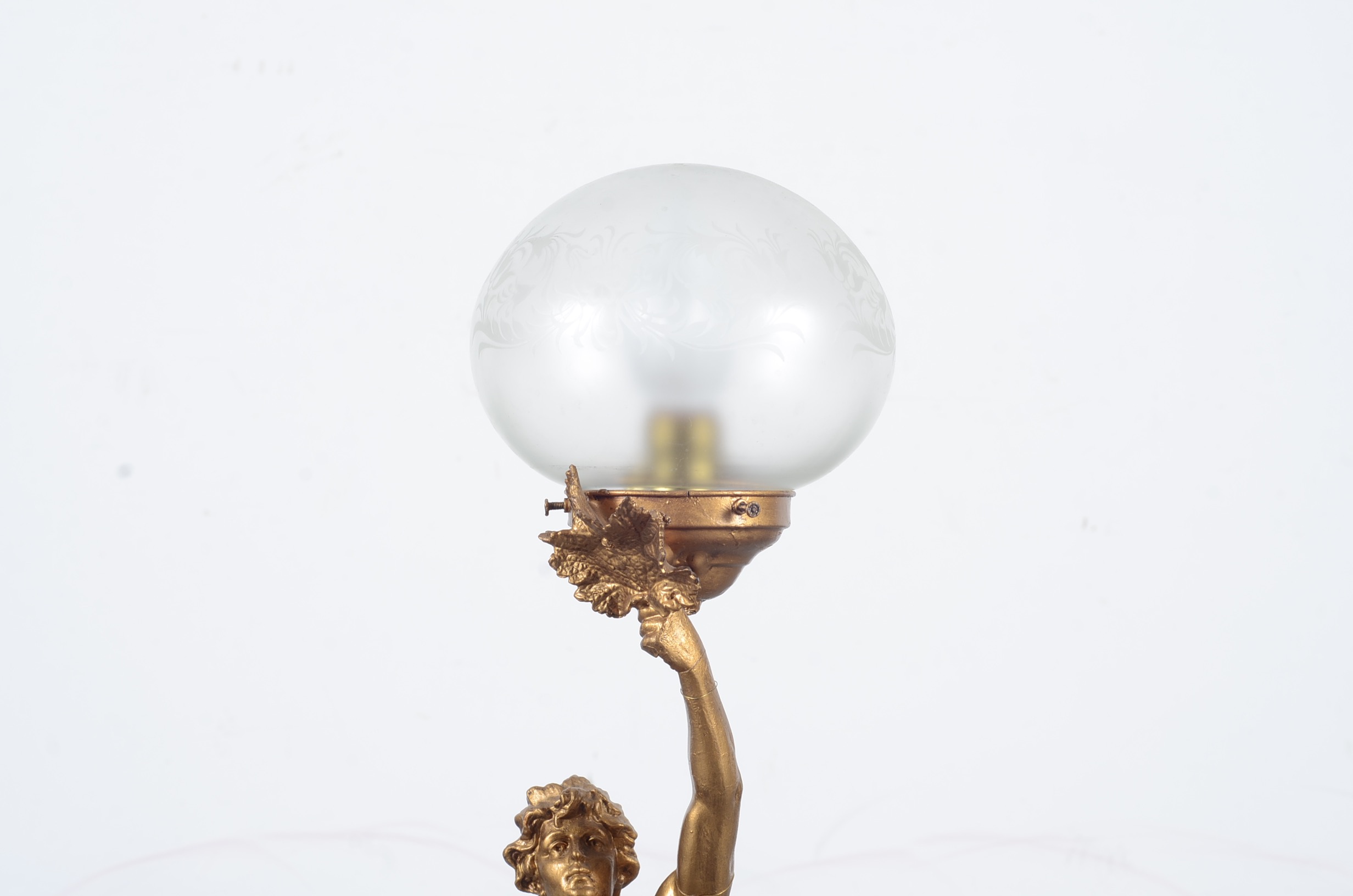 Neo-Grecian Figural Globe Lamp Statue