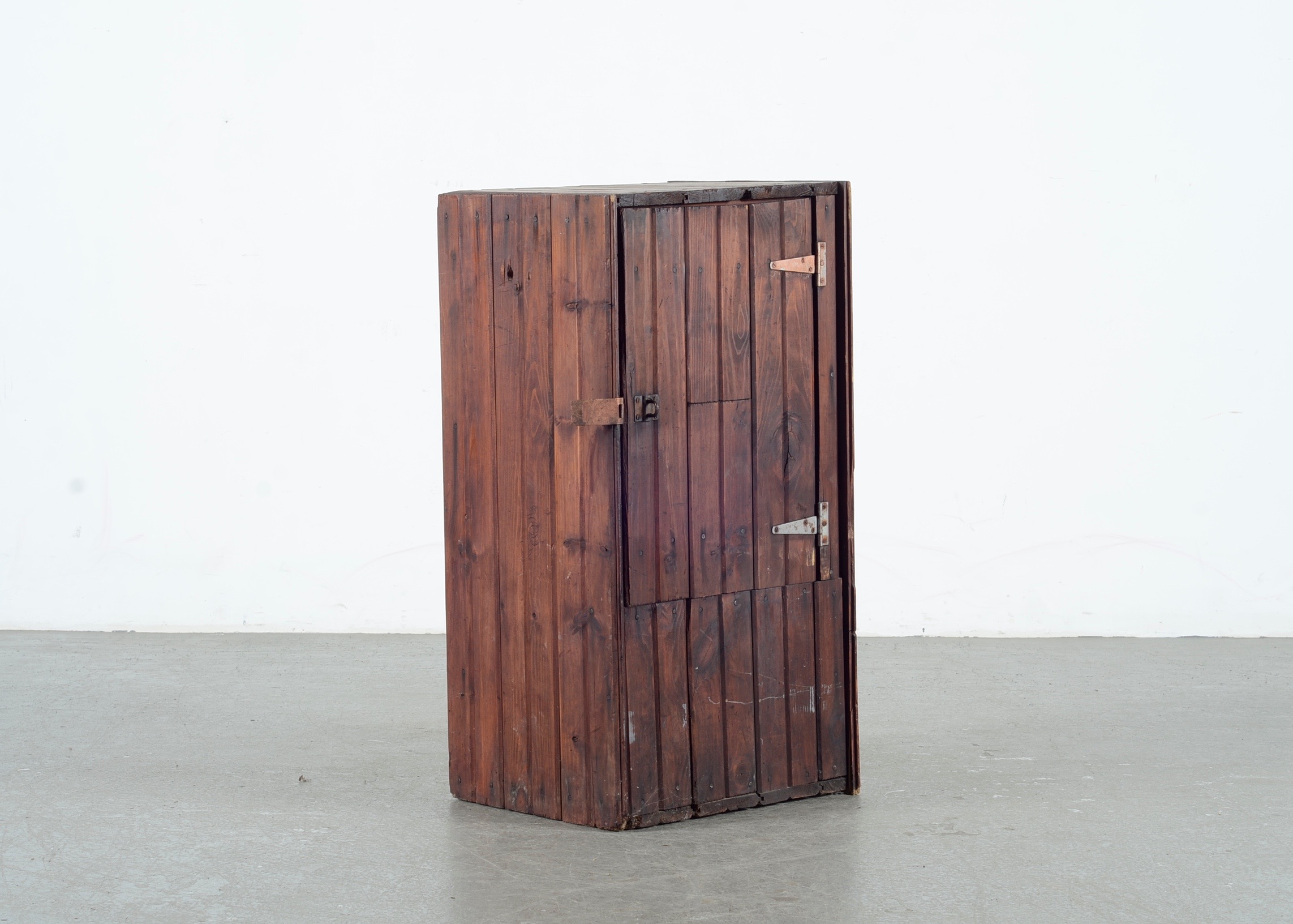 Pine Wood Slat Storage Cabinet