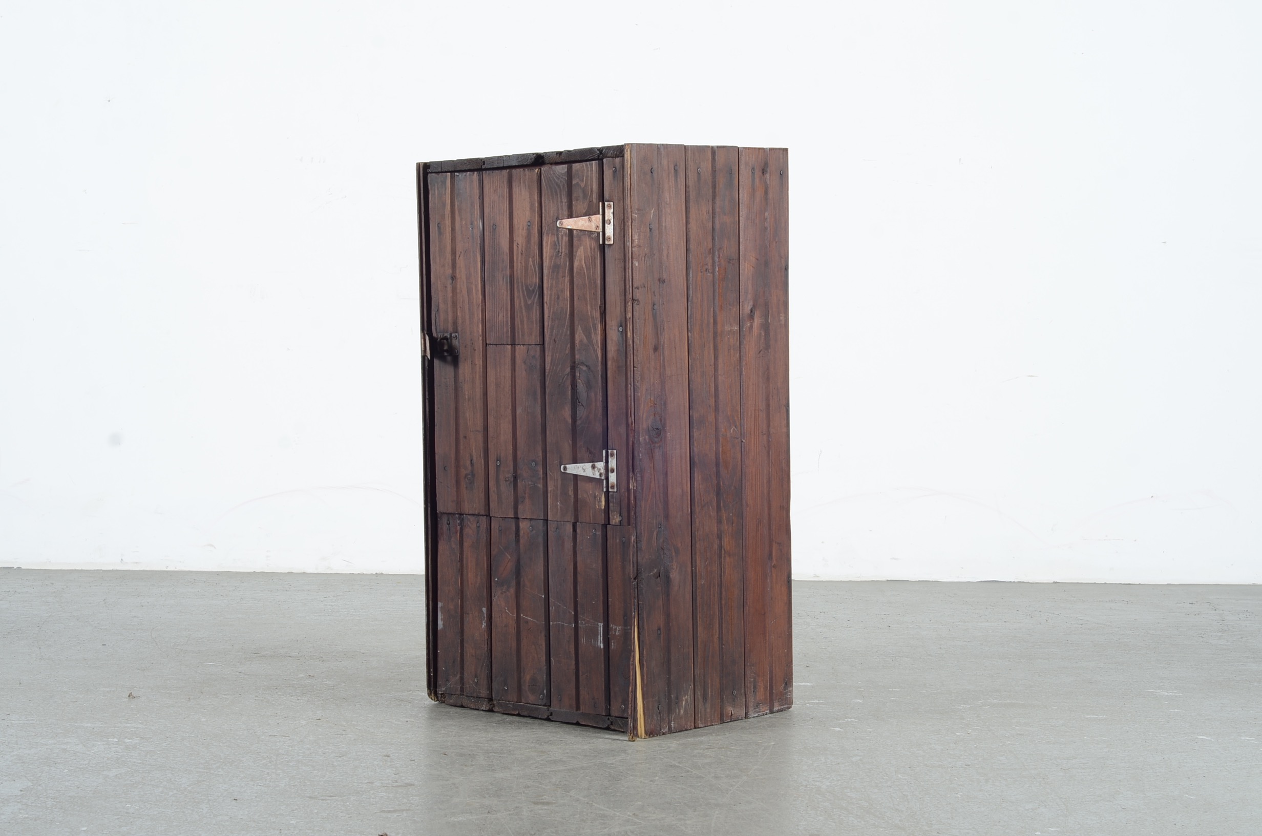 Pine Wood Slat Storage Cabinet