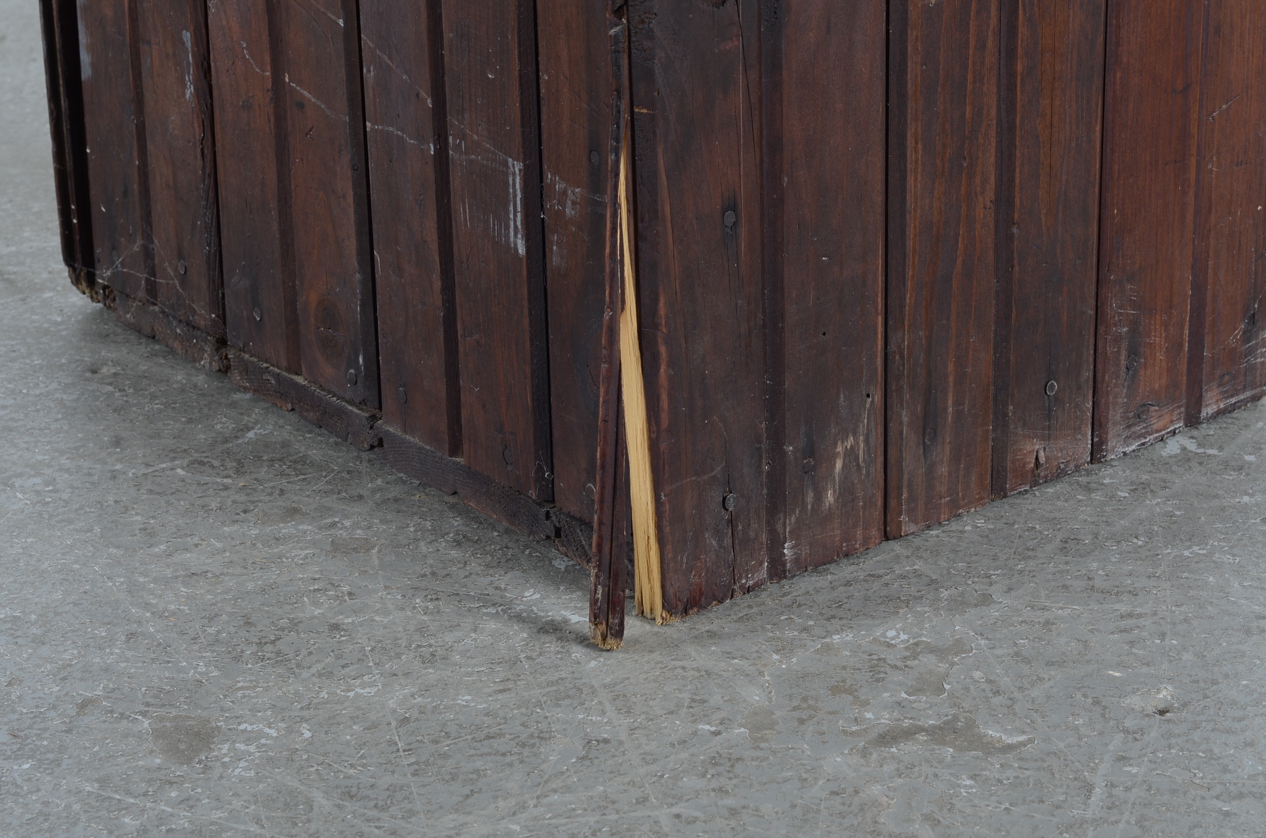 Pine Wood Slat Storage Cabinet