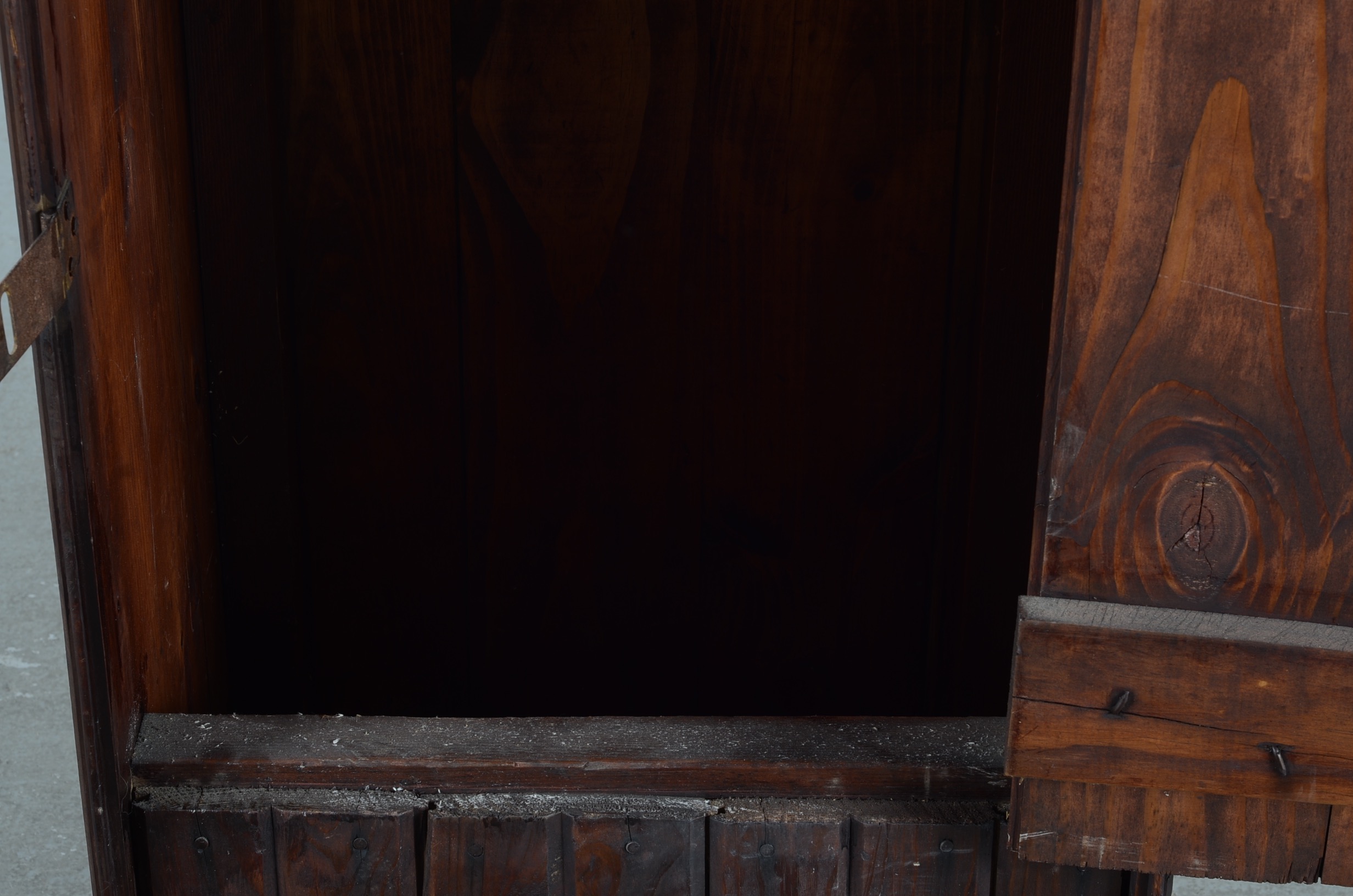 Pine Wood Slat Storage Cabinet