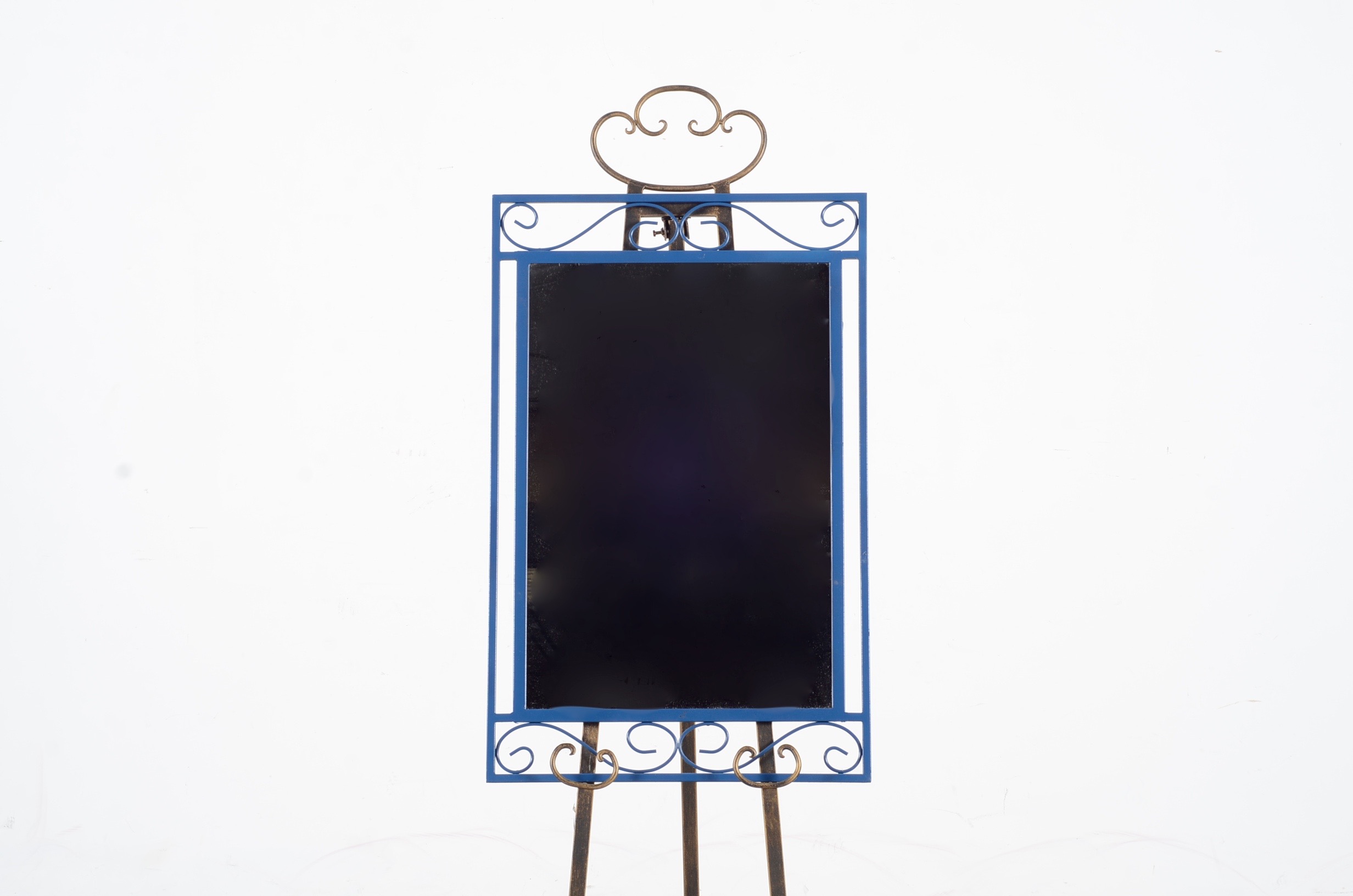 Blue Metal Framed Mirror