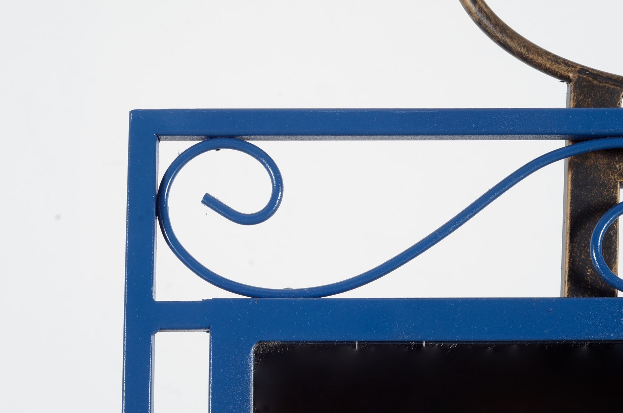 Blue Metal Framed Mirror