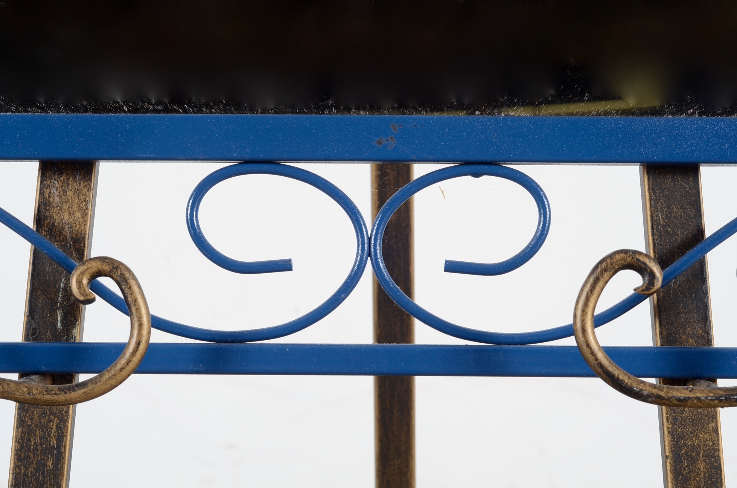 Blue Metal Framed Mirror