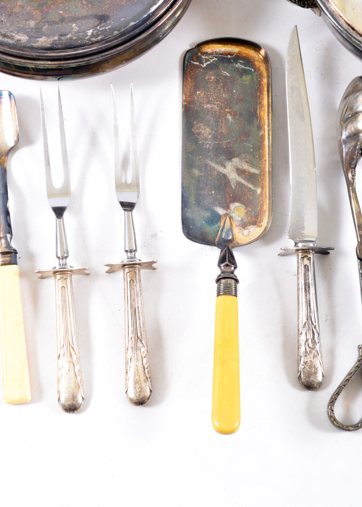 Assorted Silver Plated Serving Utensils