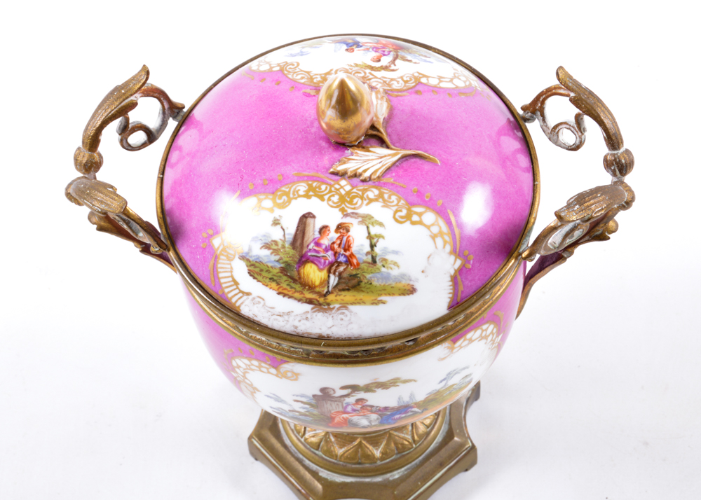 Meissen Style Lidded Compote Urn