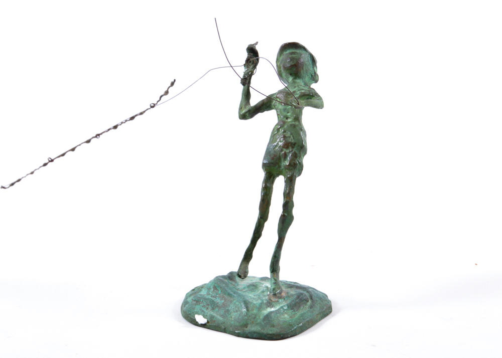 Cast Bronze Fly Fisherman Statuette