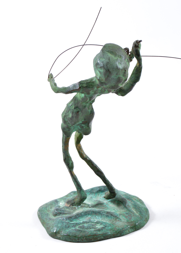 Cast Bronze Fly Fisherman Statuette