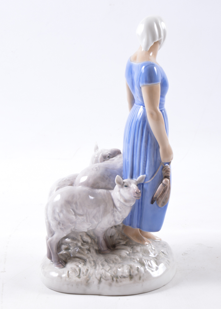 Bing and Grondahl Shepherdess with Sheep