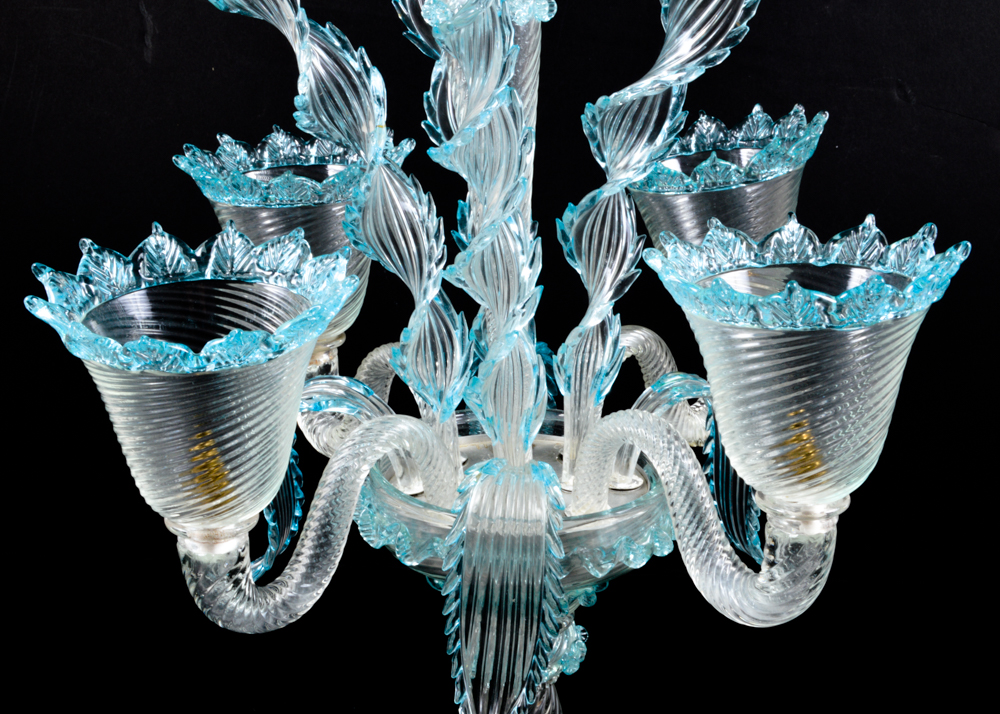 Venetian Glass Aquamarine Epergne