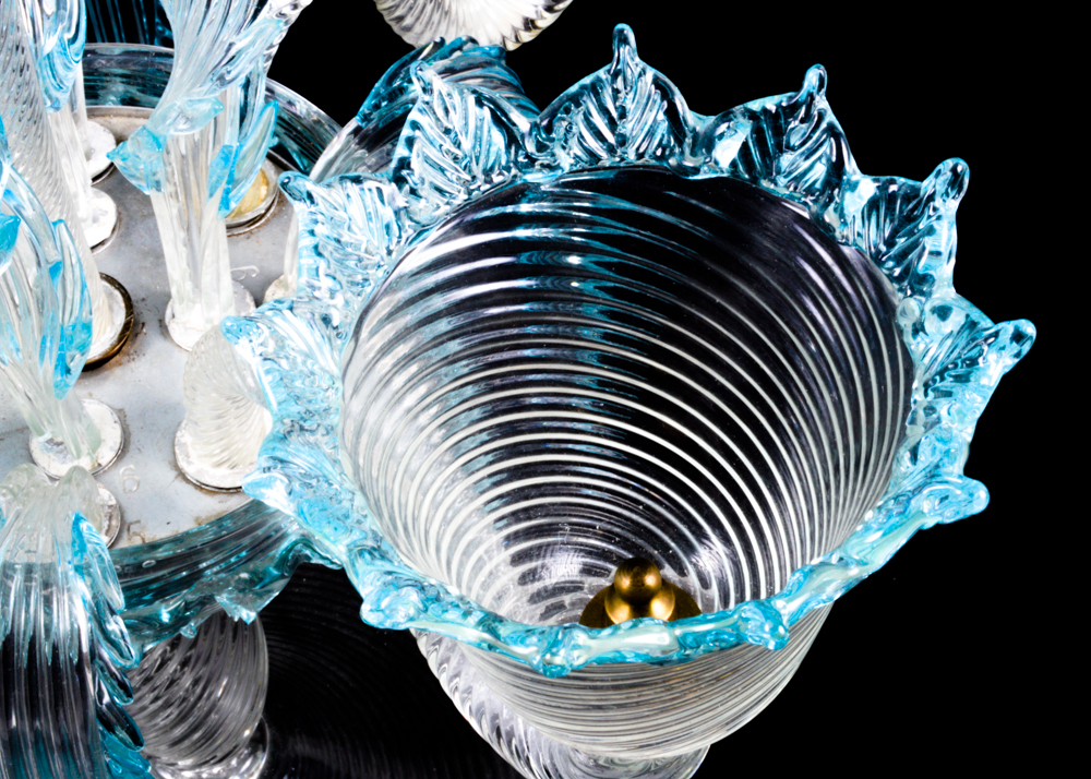 Venetian Glass Aquamarine Epergne