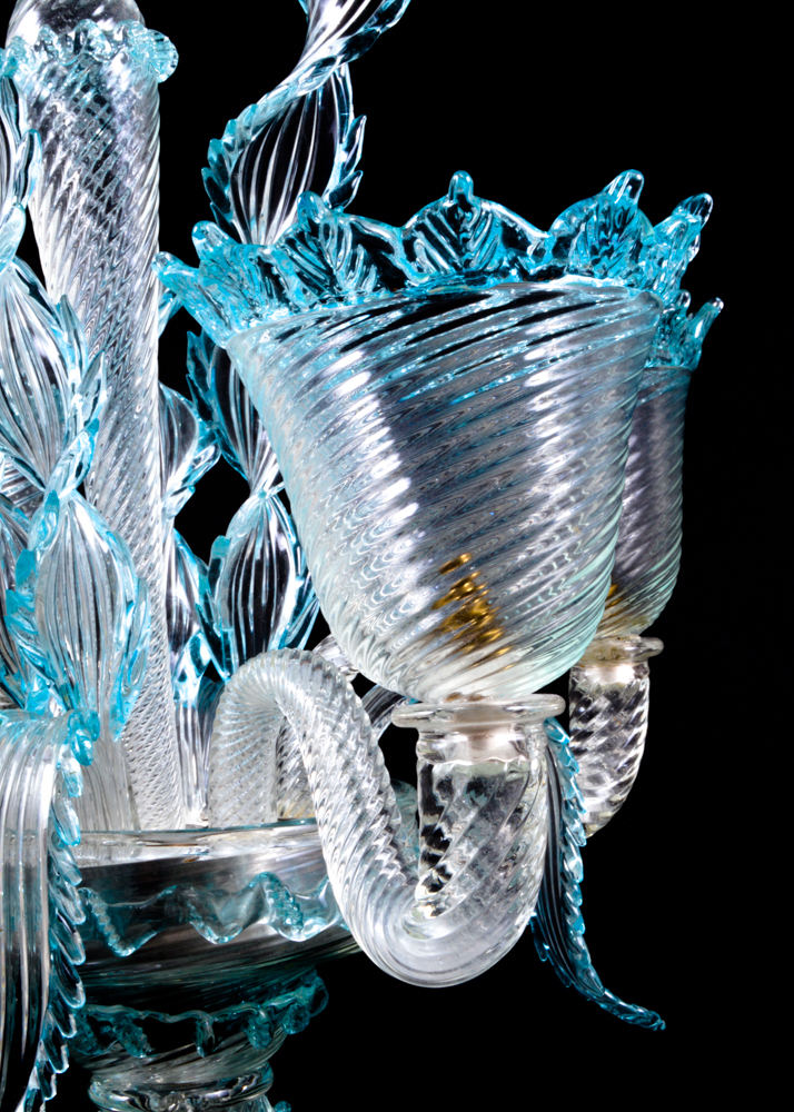 Venetian Glass Aquamarine Epergne
