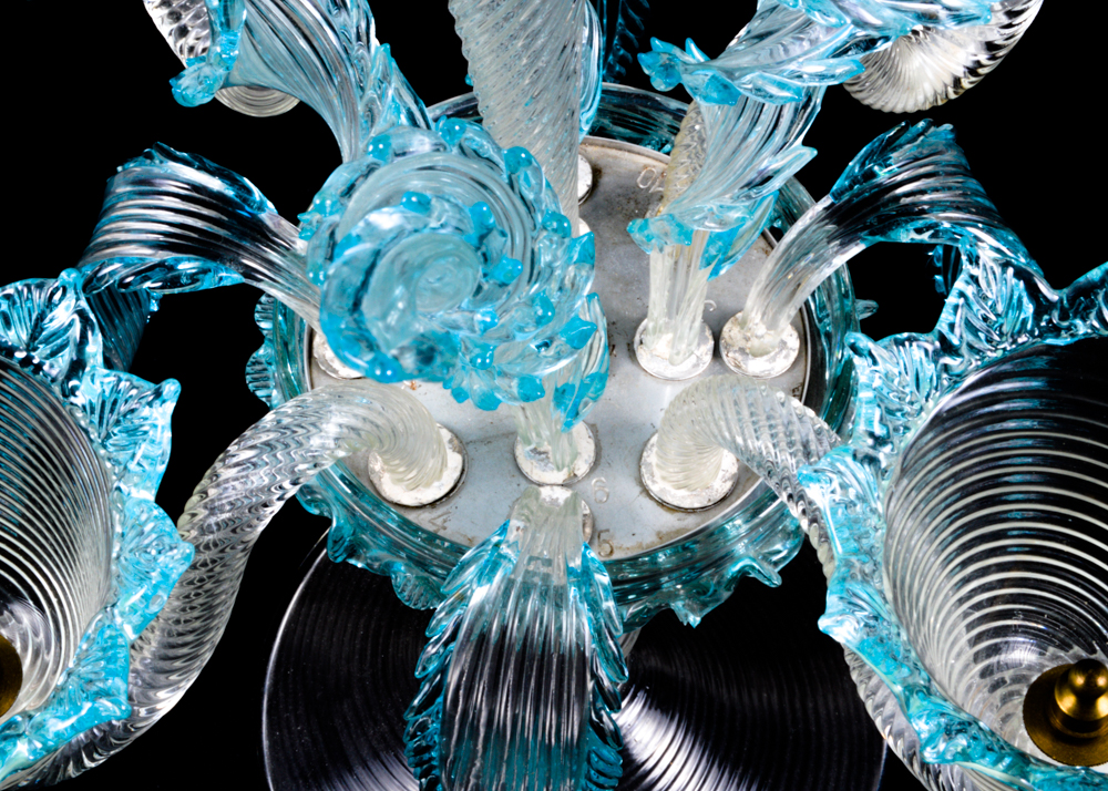 Venetian Glass Aquamarine Epergne