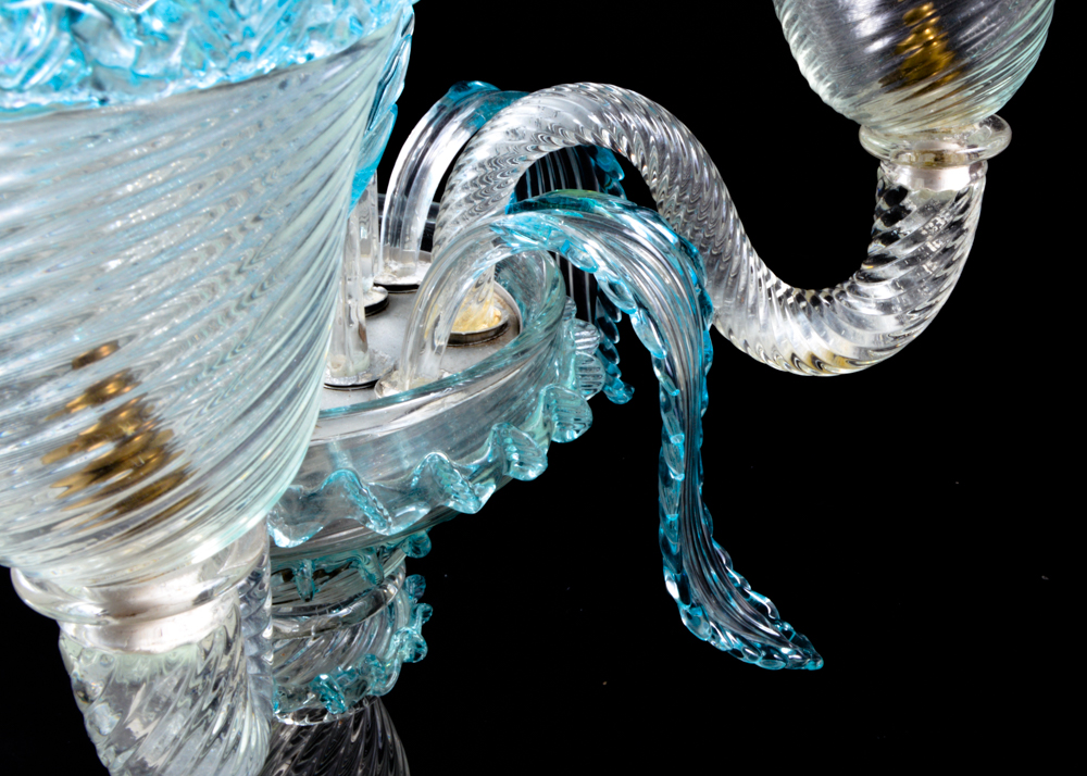 Venetian Glass Aquamarine Epergne